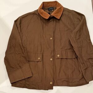 STATE Women's Utility Jacket in Brown with Tan Accents
